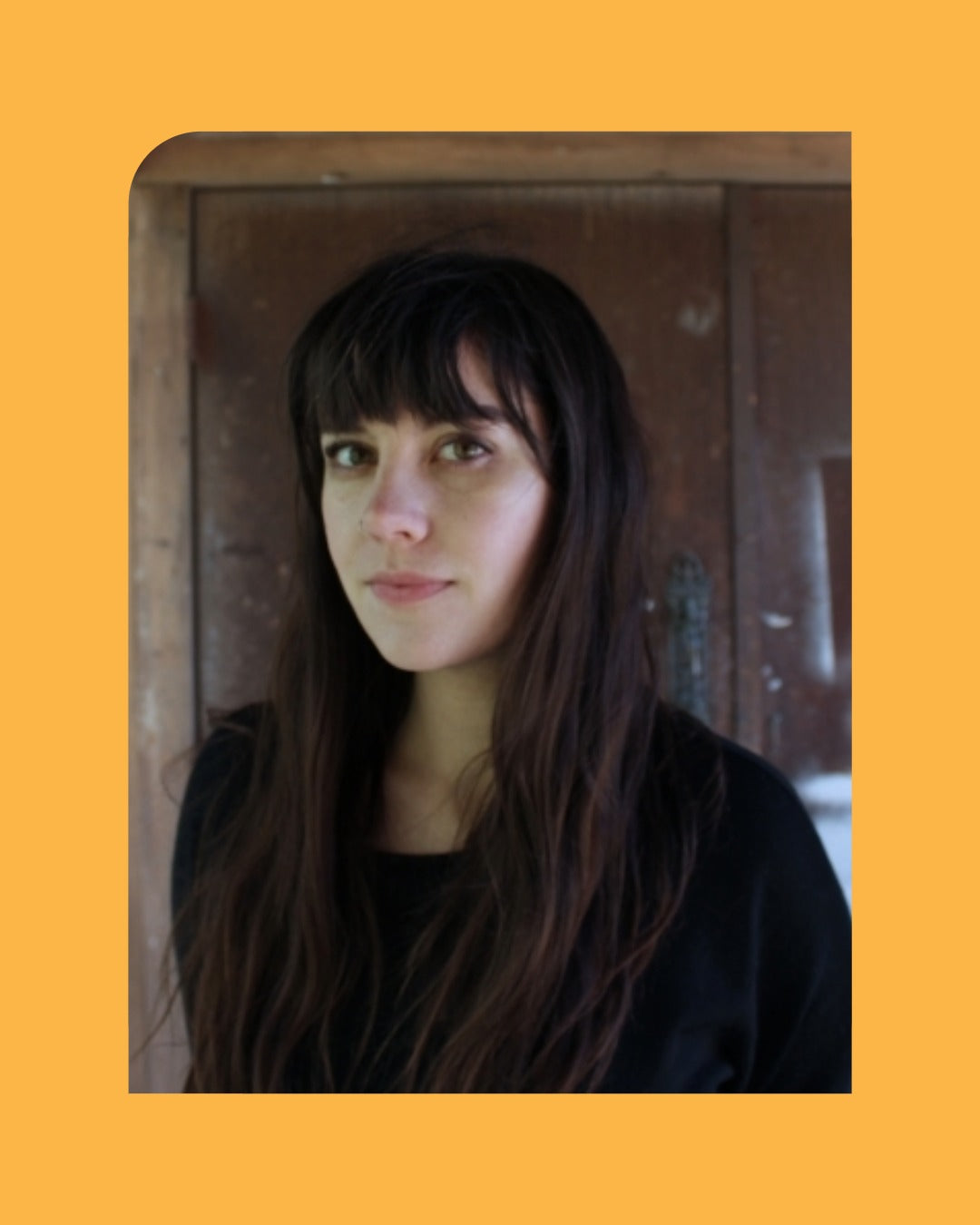 A Photo of Amelia Butcher with an orange border