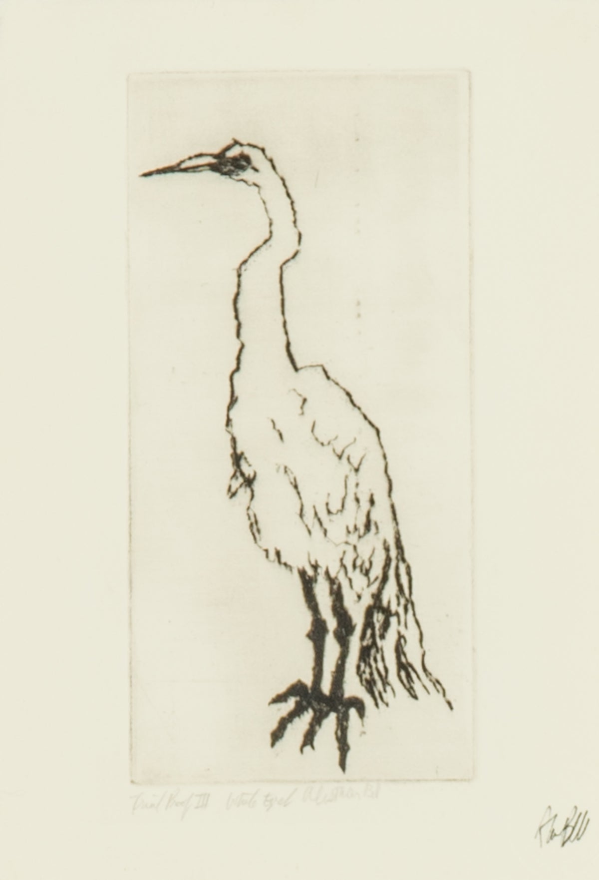 Alistair Bell, White Egret (Trial Proof II), 1997