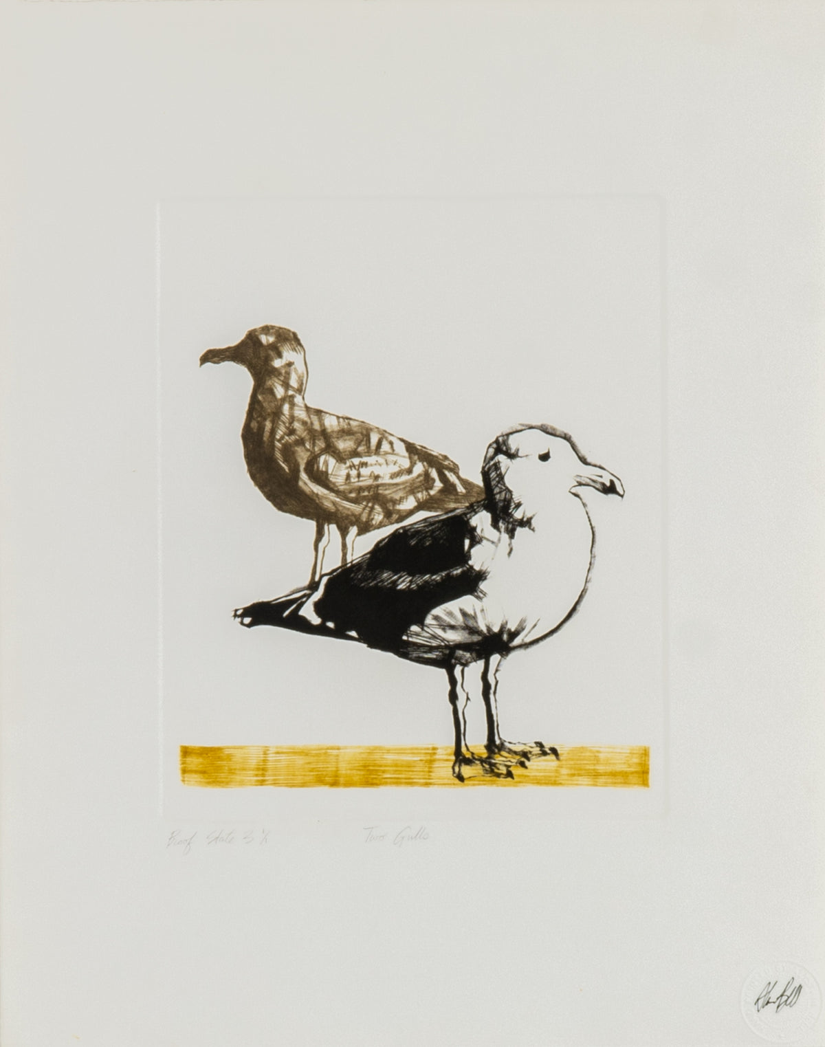 Alistair Bell, Two Gulls (Proof State 3, 1/1), 1992