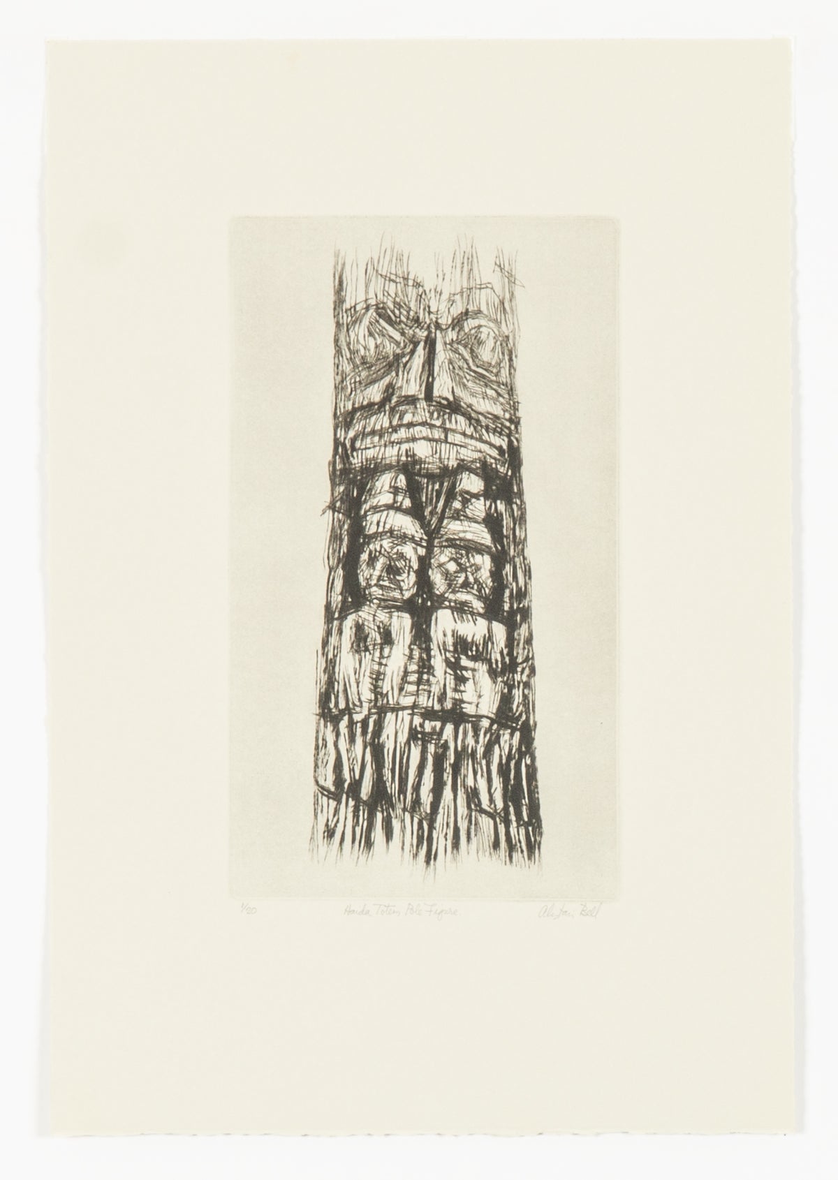 Alistair Bell, Haida Totem Pole Figure, 1985
