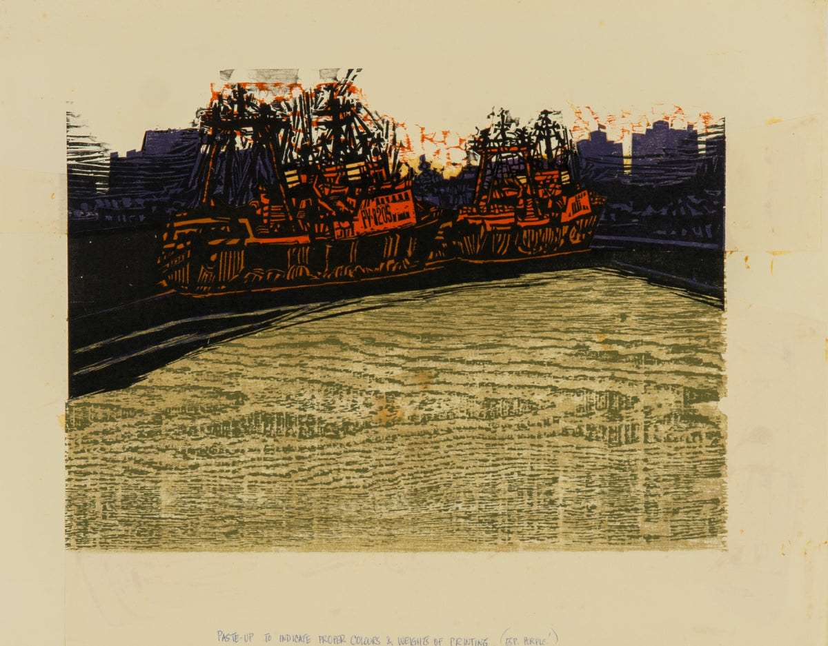 Alistair Bell, Trawlers at Ogden Point, 1978