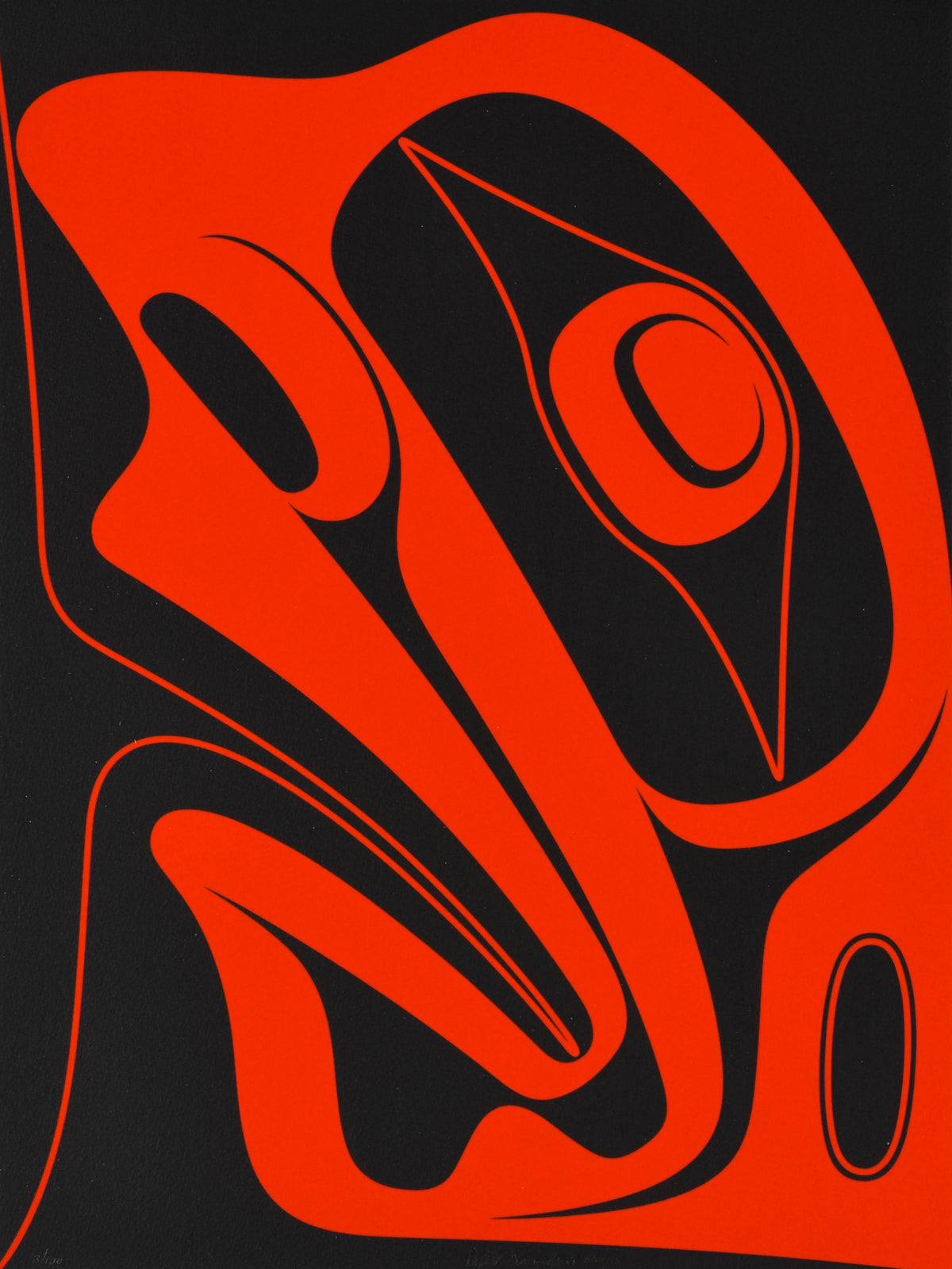 Robert Davidson, Sea Anemone, 2015. An abstracted depiction of a sea anemone, rendered in black and red.