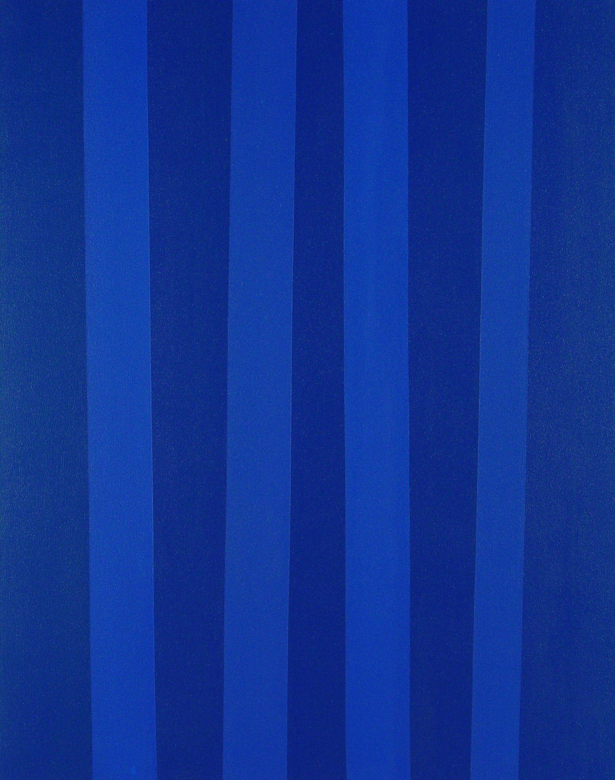 Guido Molinari, Blue Quantifier #6, 1992. Alternating vertical blue and dark blue stripes.