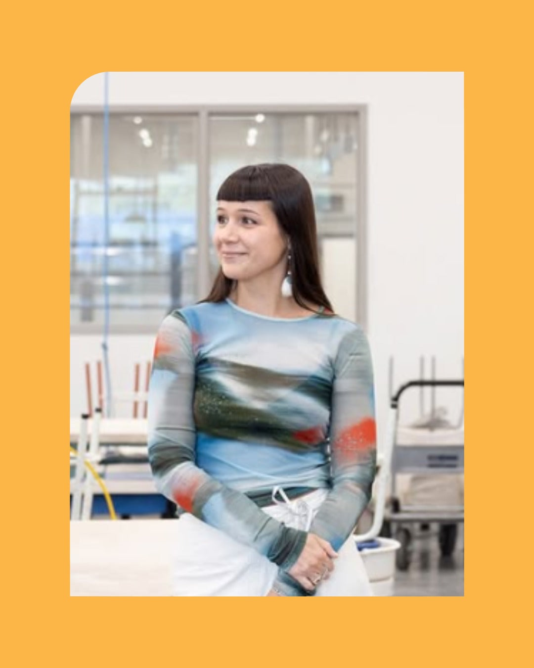 A Photo of Kimberly Ronning with an orange border