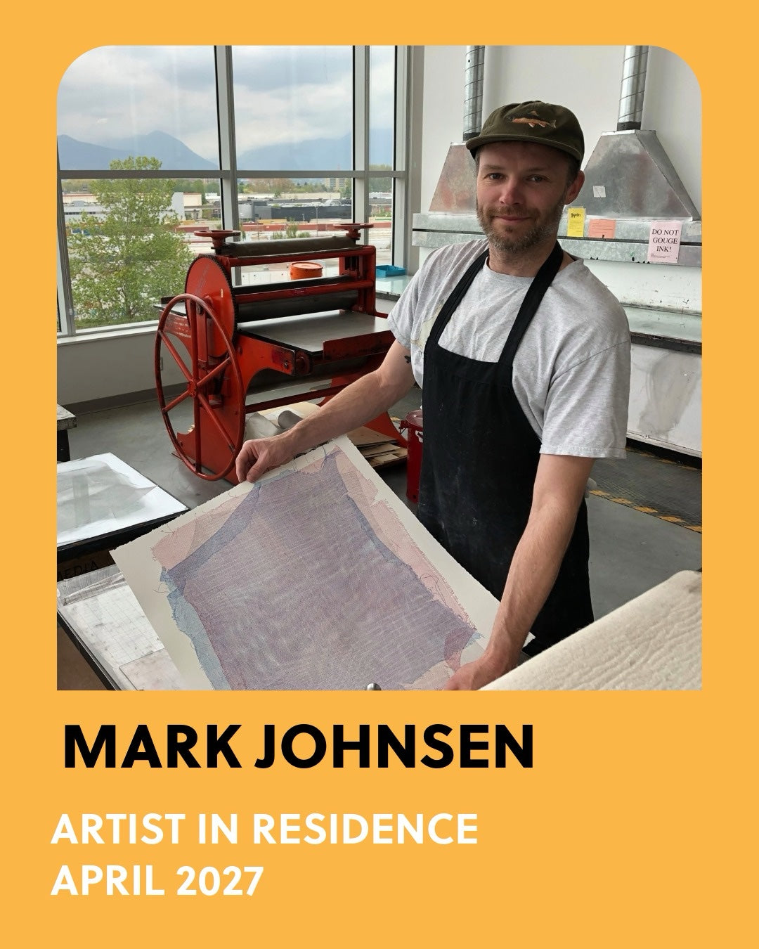 Mark Johnsen. Artist in residence, April 2027