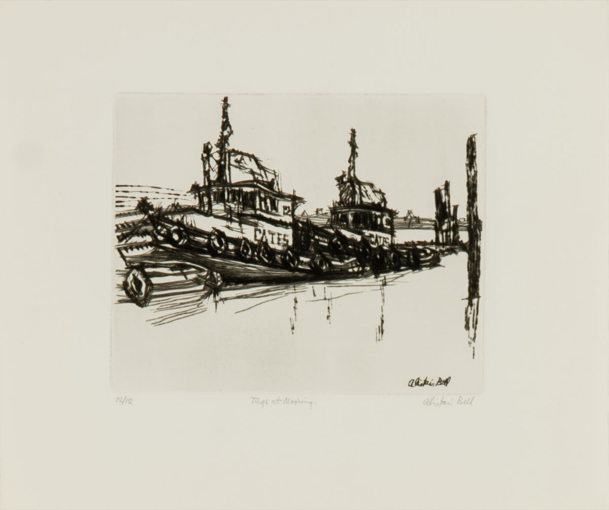 Alistair Bell, Tugs At Mooring, 1981