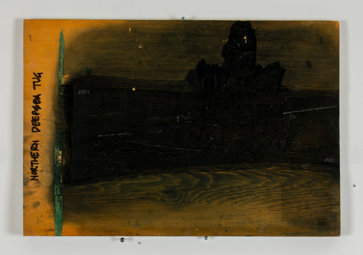 Alistair Bell, Northern Deep..Tug Blck 1 of 2, 1974. Reverse side is Tugs Under Dark Sky BELL-AA020.1.