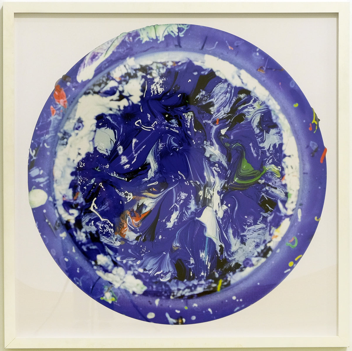 Douglas Coupland, Planet #1 (Blue), 2002. Image of blue circular object with multicoloured swirls inside. View 2 of 2.