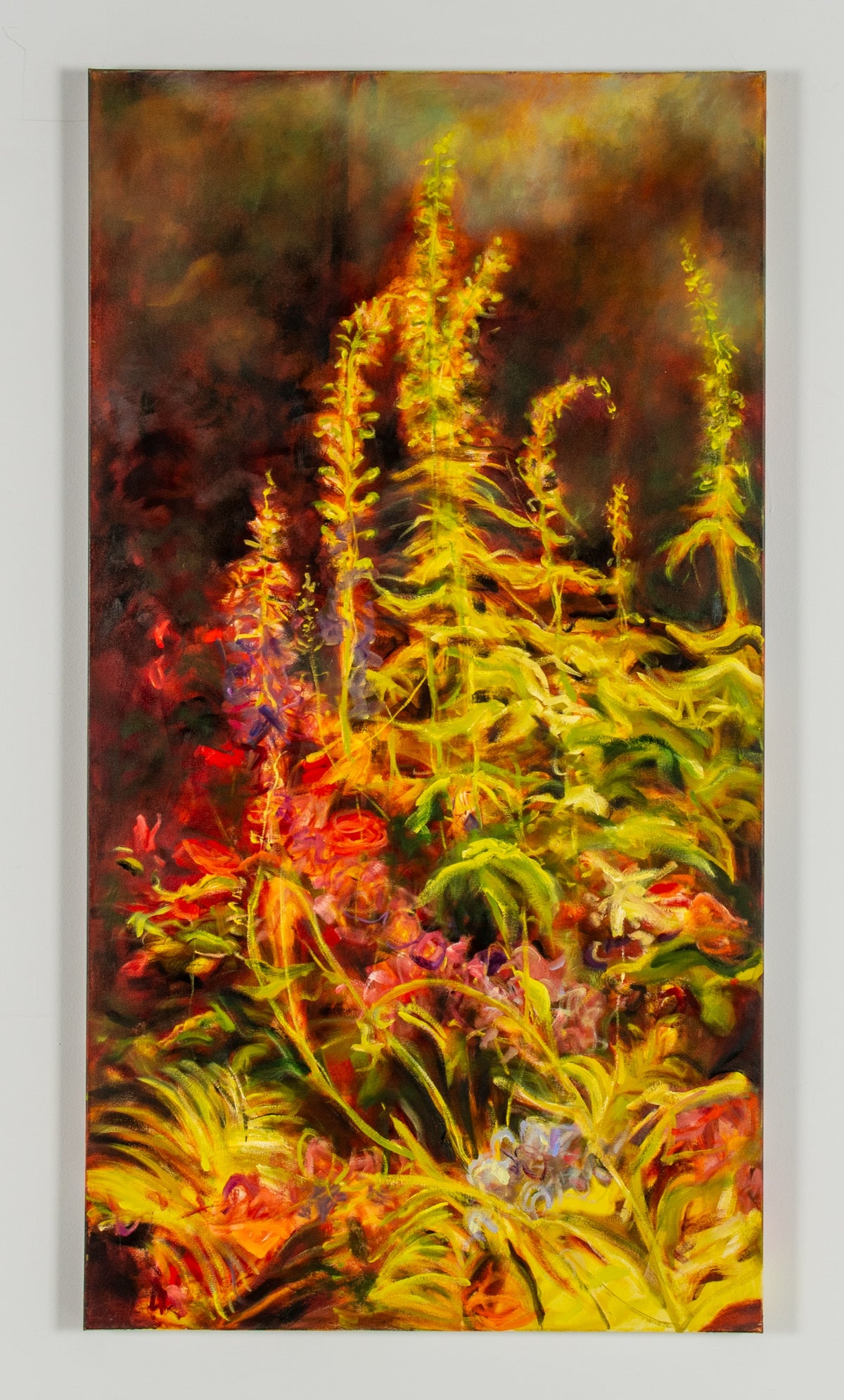 Jamie Evrard, Delphinium Burnt Orange Tryptych, 2003 View 1 of 2.