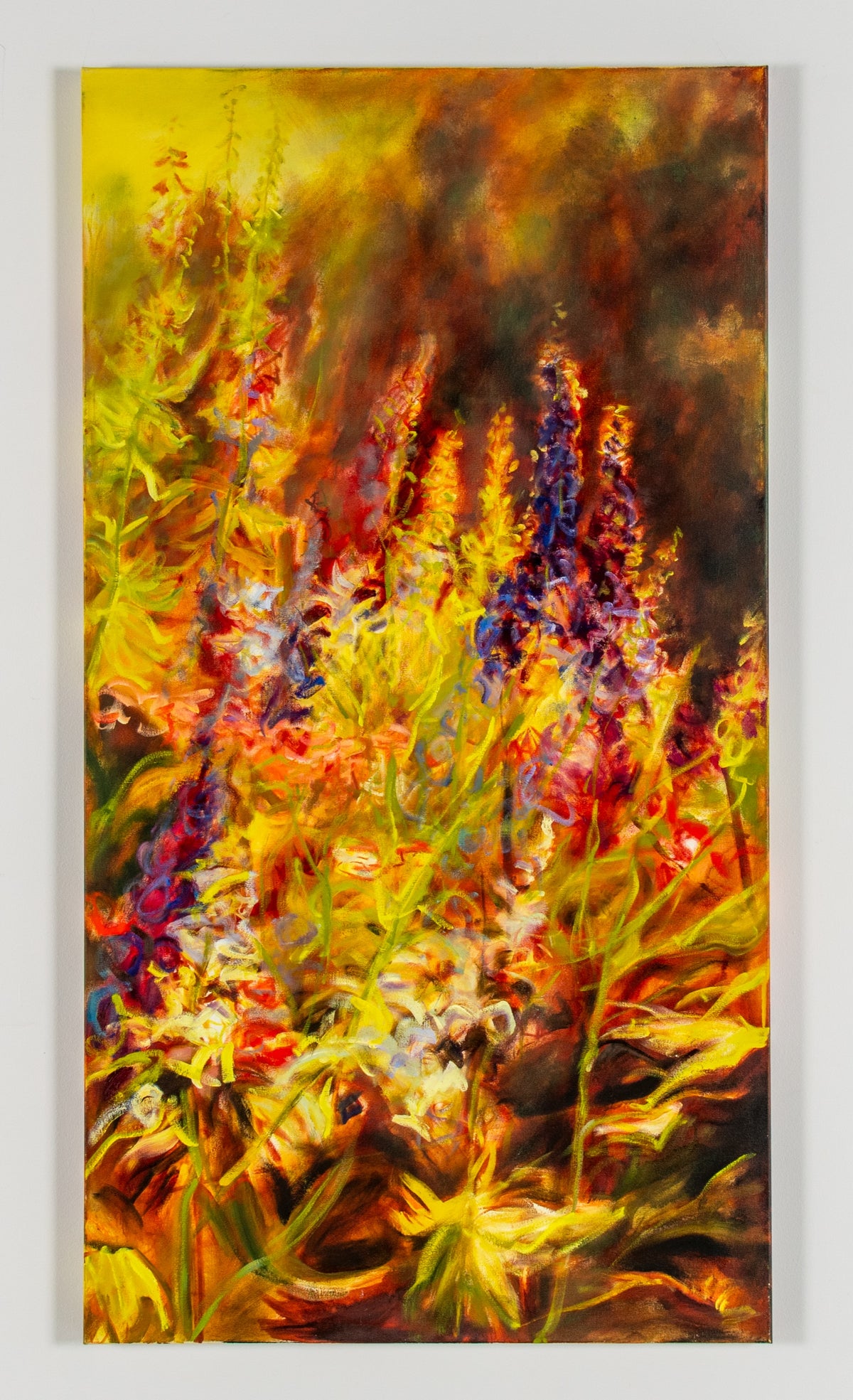 Jamie Evrard, Delphinium Burnt Orange Tryptych, 2003 View 1 of 2.