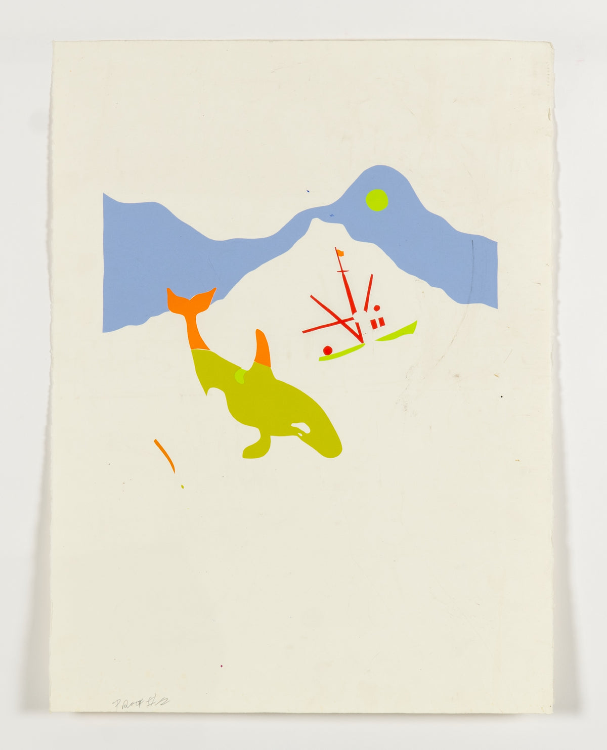 Ted Harrison, Whale Frolic - Proof 12, Working Copy, 1994