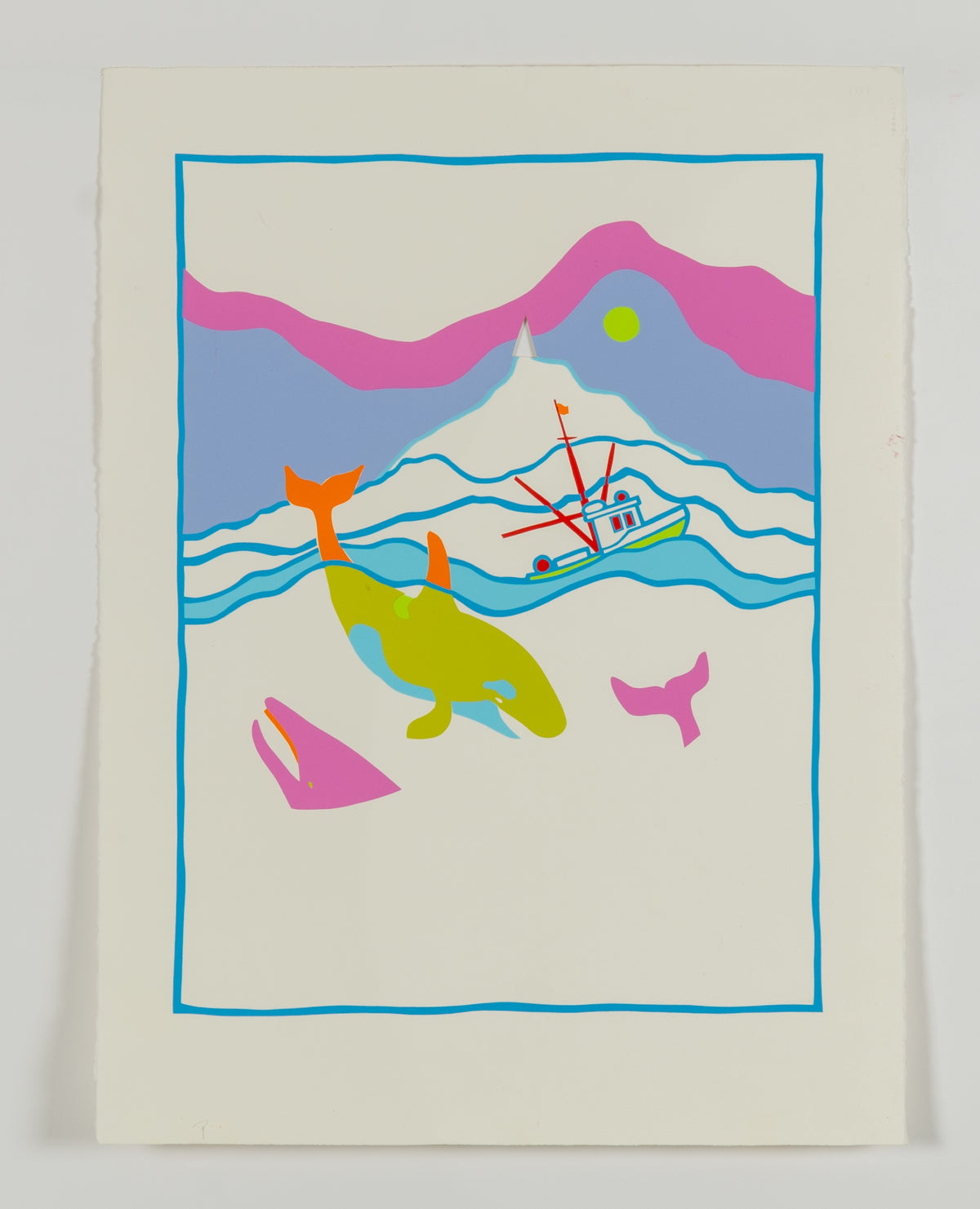 Ted Harrison, Whale Frolic - Proof, Working Copy, 1994
