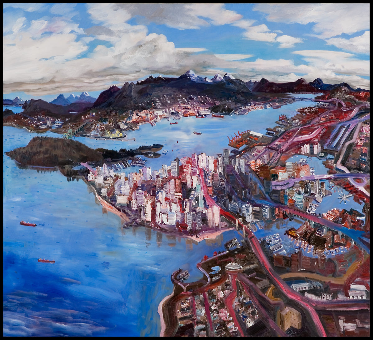 John Hartman, Vancouver, 2011. Bird's eye view of the city of Vancouver.