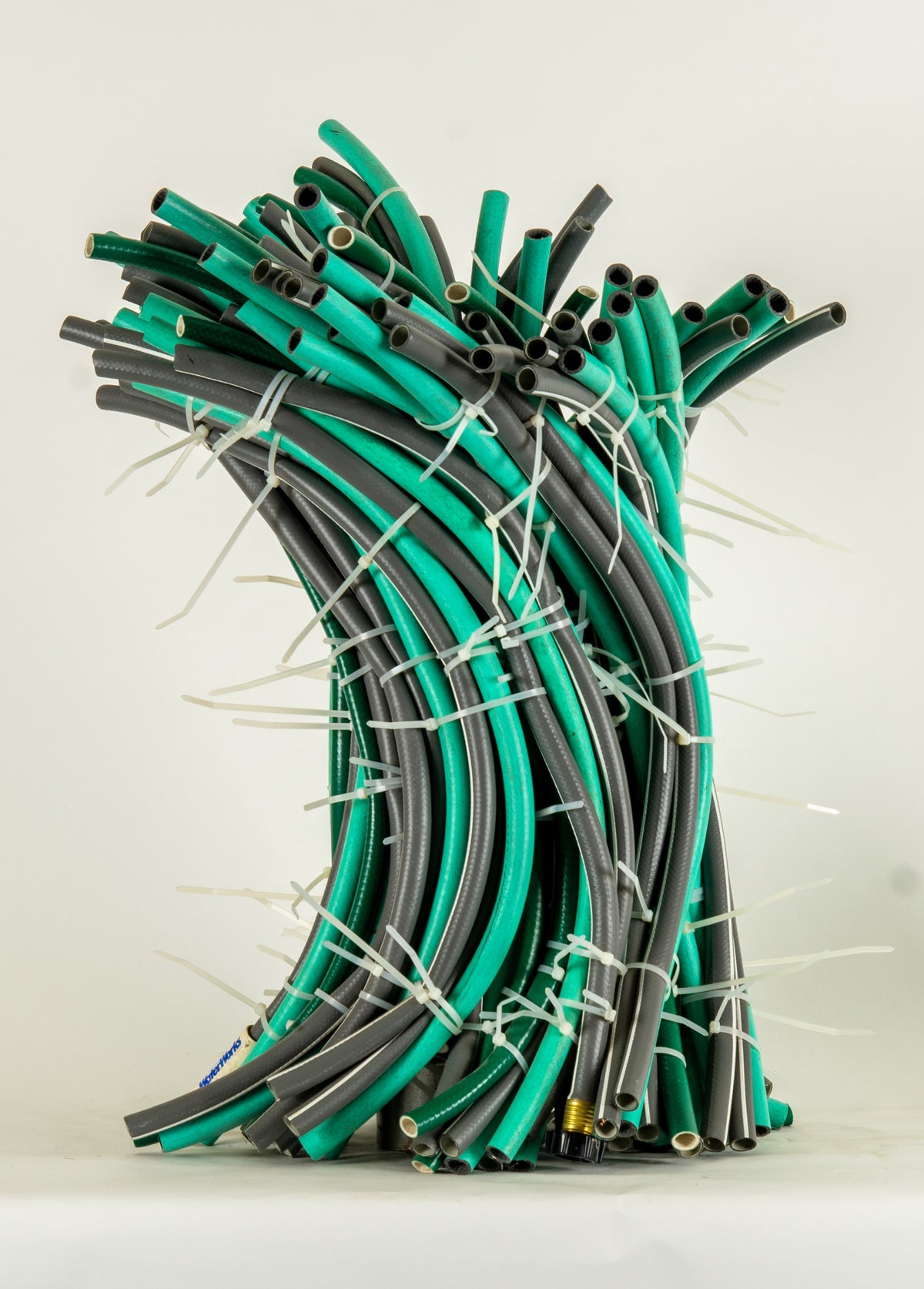 Jack Jeffrey, Untitled [Sculpture], 2011. Abstract sculpture made from rubber hoses, cable ties, and steel.