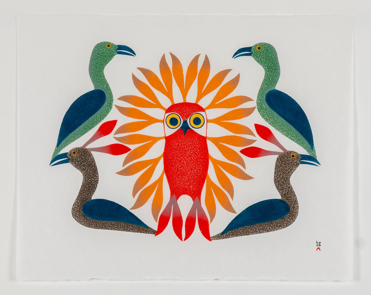 Kenojuak Ashevak, Untitled (Loons Protect the Owl)