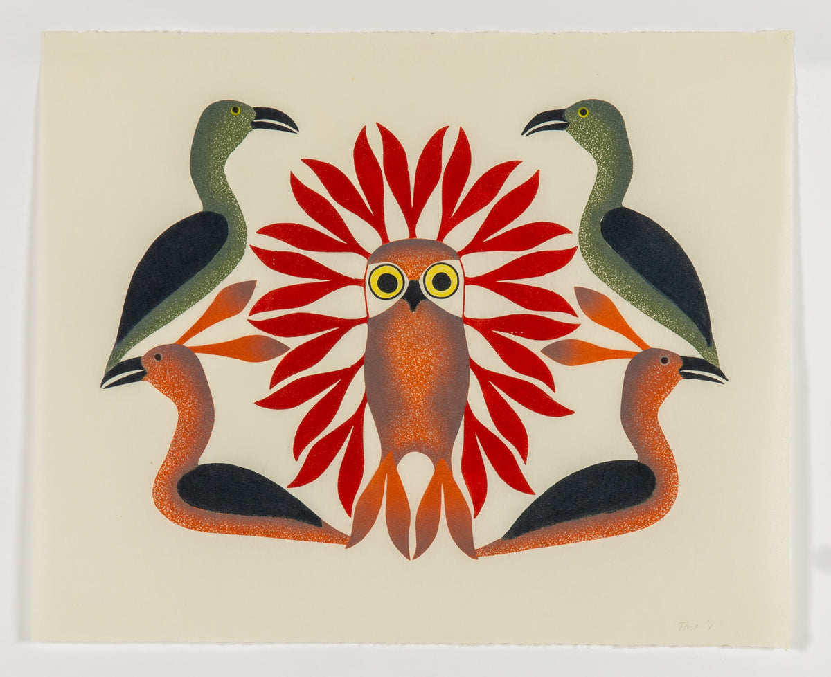 Kenojuak Ashevak, Untitled (Loons Protect the Loons) [Proof 1]