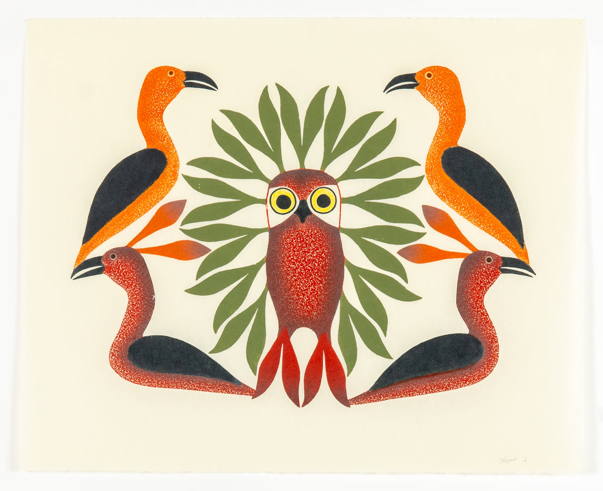 Kenojuak Ashevak, Untitled (Loons Protect the Loons) [Proof 2]