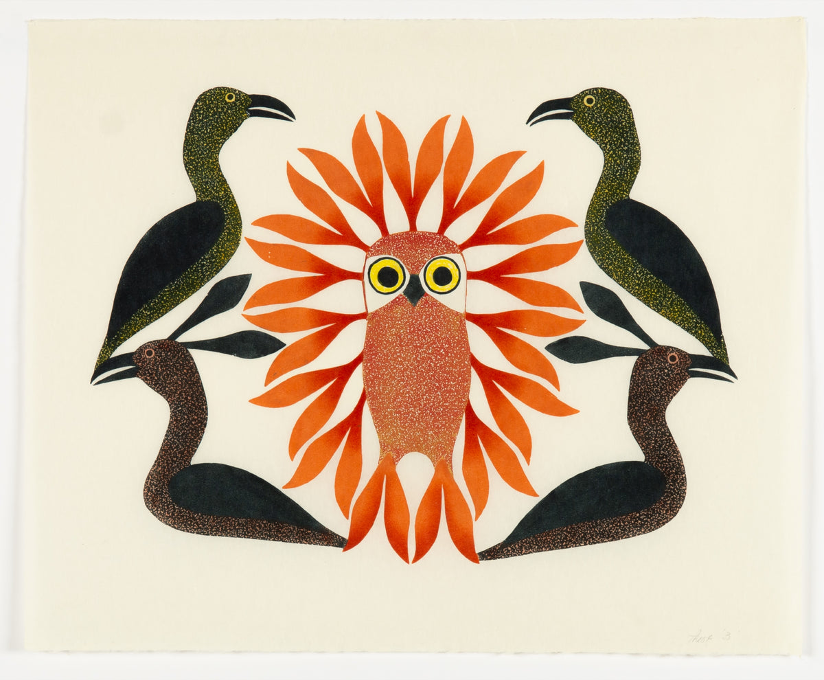 Kenojuak Ashevak, Untitled (Loons Protect the Loons) [Proof 3]