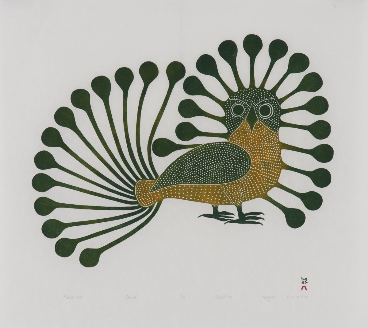 Kenojuak Ashevak, Radiant Owl, 1995