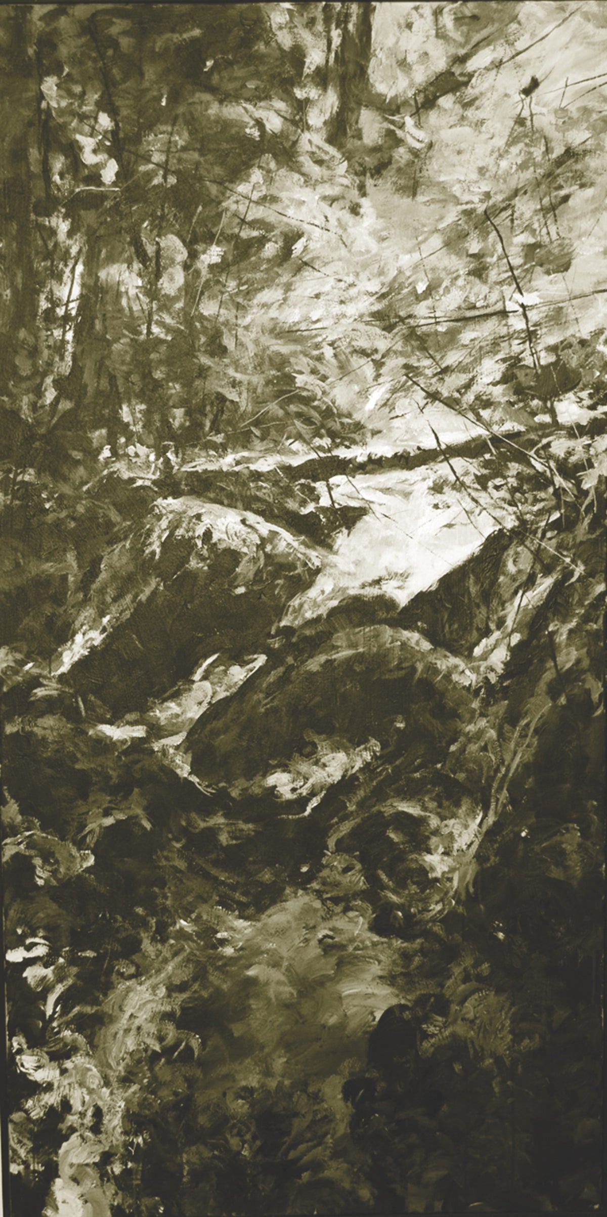 Gordon Smith, Gambier Island Stream, 1991-96. Painting of a natural landscape or, ecological feature on Gambier Island.
