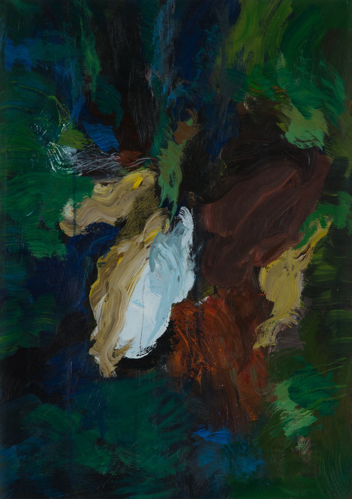 Gordon Smith, Forest Section K VI. Multicoloured splashes of paint with green being the most prominent along the edges.