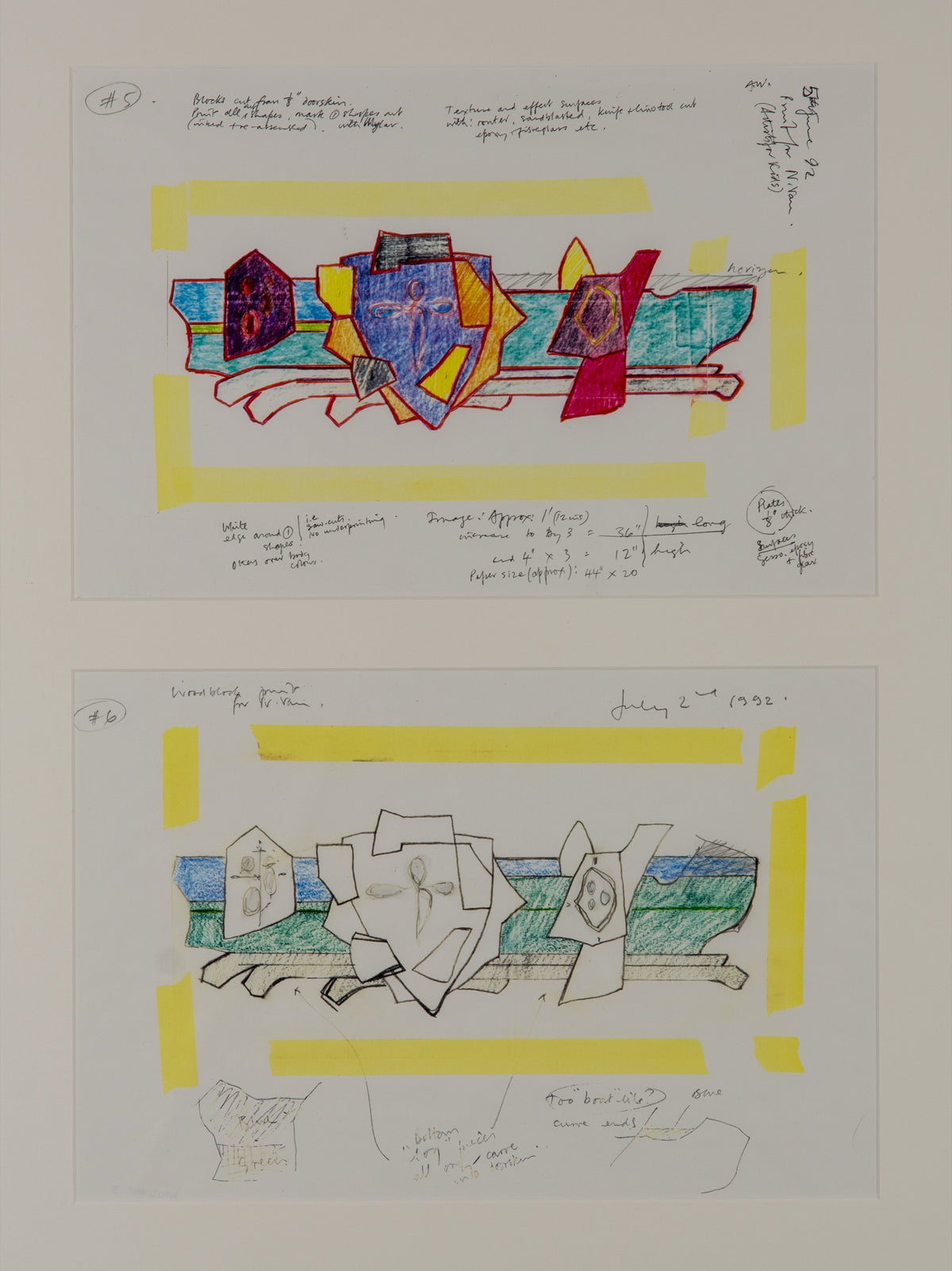 Alan Wood, Beach Walk Drawings, 1992. Sketch and process of his beach walk drawings.