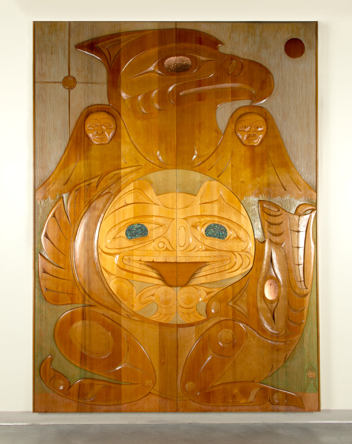 Xwalacktun, Inchult Snaam, 2012. Carved 2 panel doors.